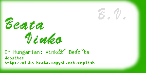 beata vinko business card